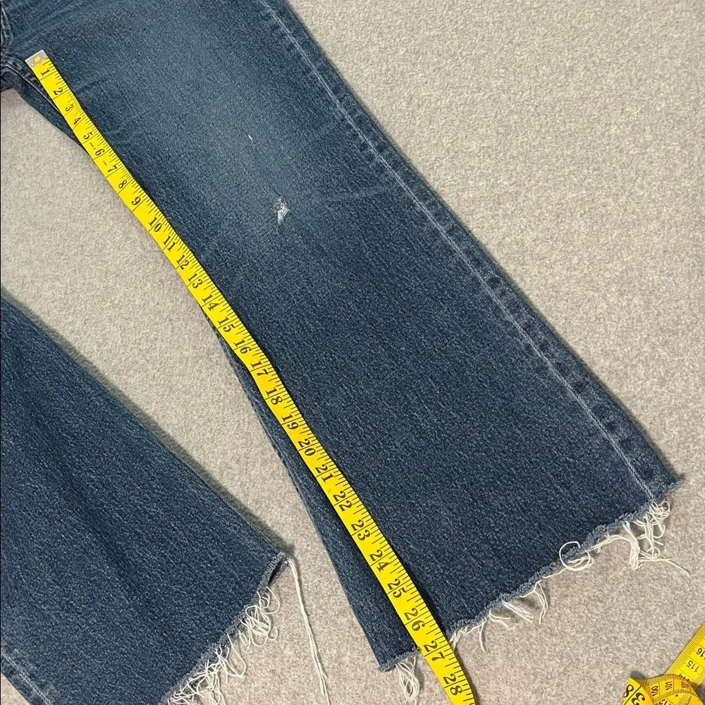 Highrise Bootcut Jeans Size 8 Mom Raw Hem Stretch Denim Boho